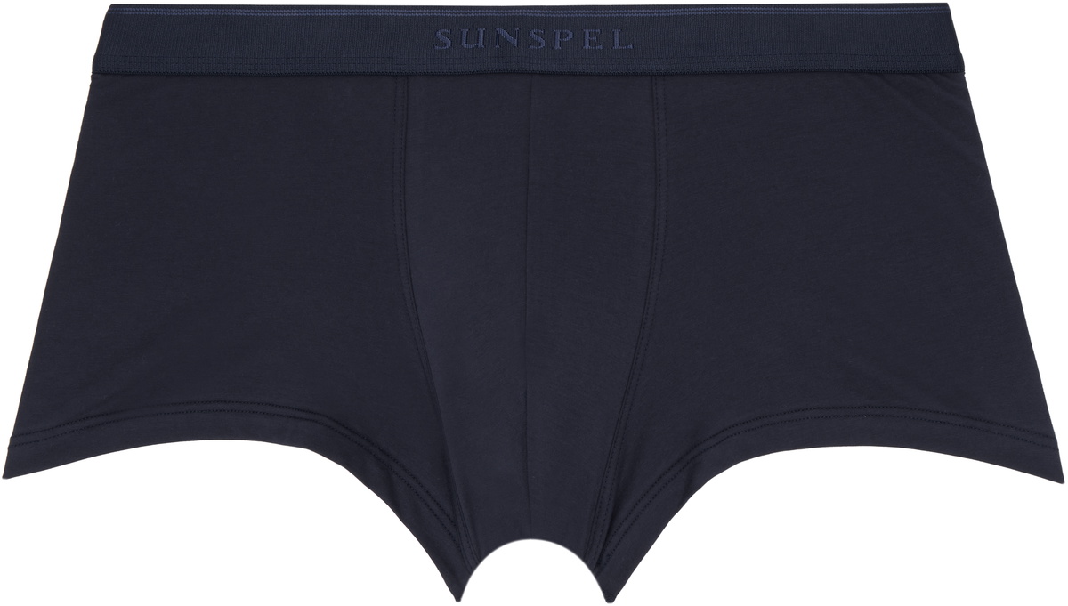 Sunspel Three-Pack Navy Stretch Cotton Boxer Briefs
