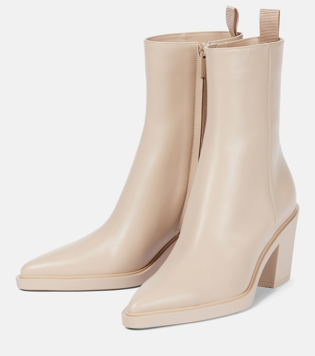 【Gianvito Rossi】DYLAN ディラン Dylan leather ankle boots in black - Gianvito Rossi | Mytheresa