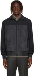 Loro Piana Navy Laidon Leather Jacket