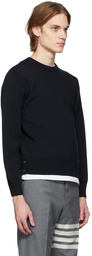 Thom Browne Navy Merino Milano Stitch Sweater