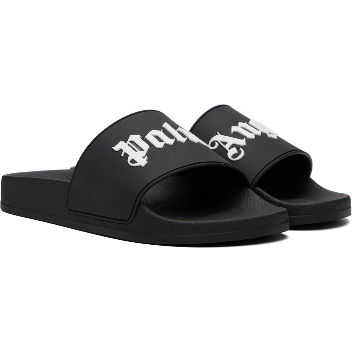 Palm Angels Black Big Logo Pool Slides