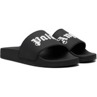 Palm Angels Black Big Logo Pool Slides