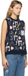 SJYP SSENSE Exclusive Navy Sambypen Graphic Edition Vest