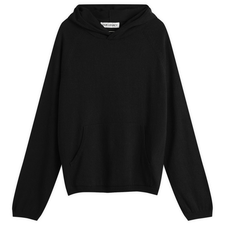 Photo: Our Legacy Men's Silk Knitted Hoodie in Almost Black