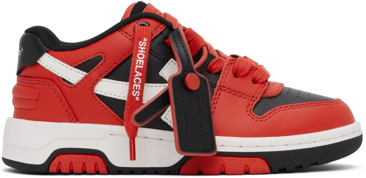 Off-White Kids Red & Black Out Of Office Sneakers Off-White Off-White Red and Black Kids Sneakers main image 0