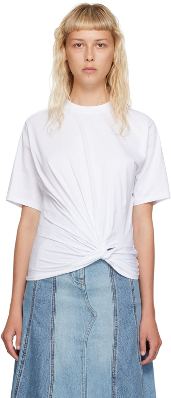Photo: Victoria Beckham White Knotted T-Shirt