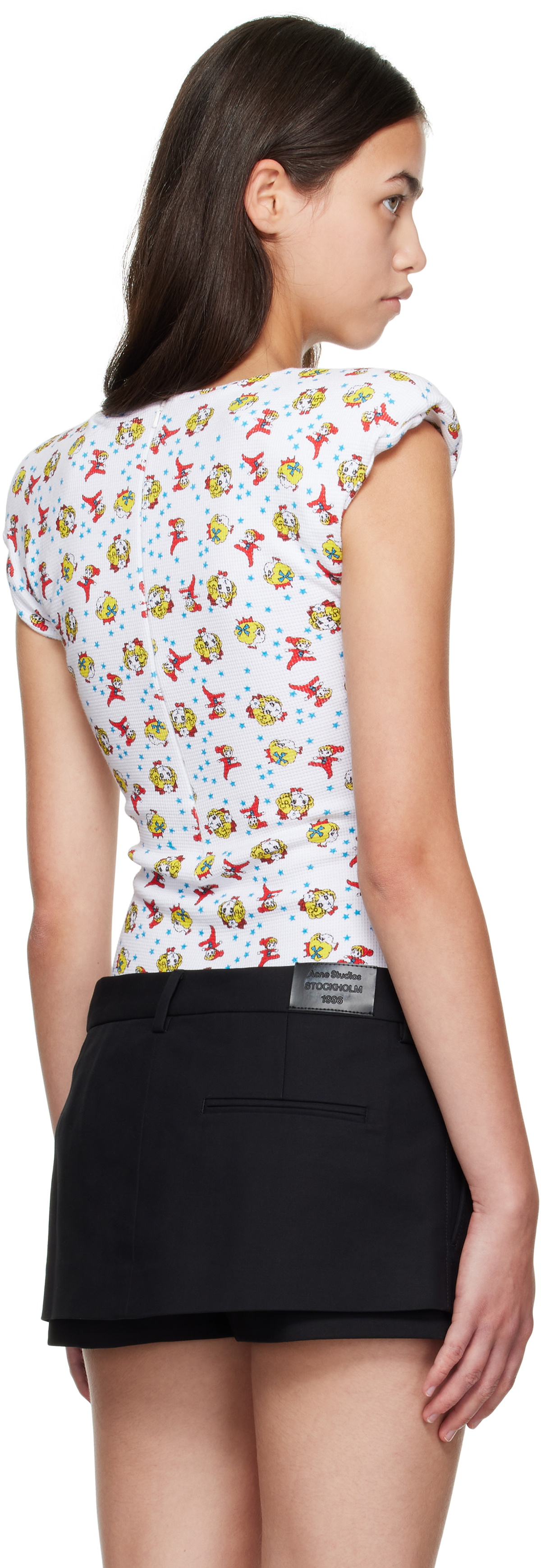 Ashley Williams White Print Baby Bodysuit