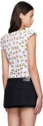 Ashley Williams White Print Baby Bodysuit