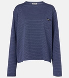 Miu Miu Striped jacquard cotton jersey T-shirt