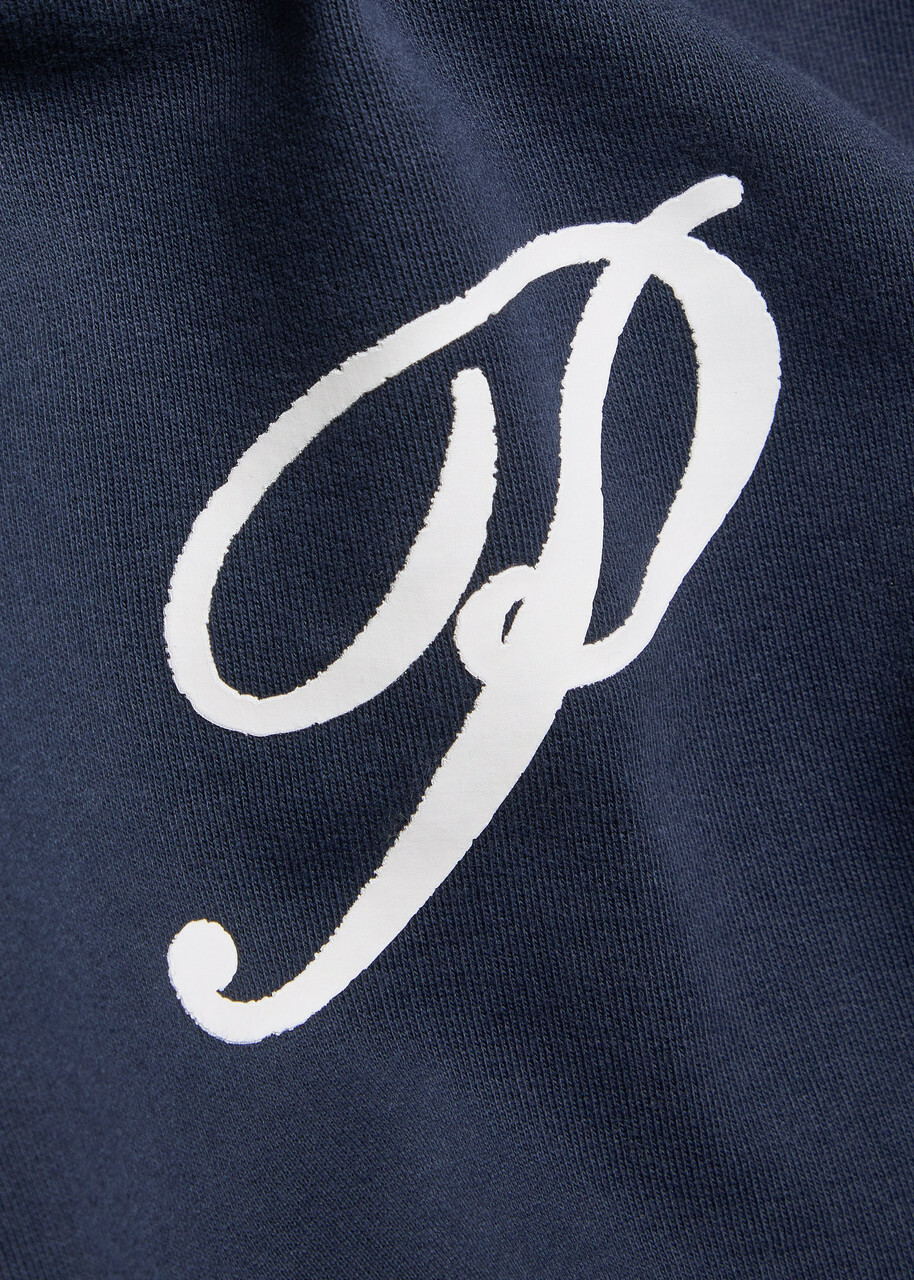 Picante Gallery Logo-print Hooded Cotton Sweatshirt Navy