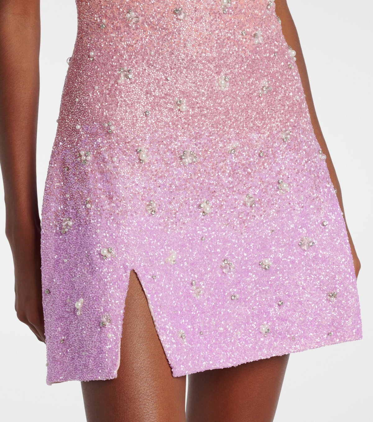 Clio Peppiatt Crystal beaded minidress