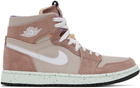 Nike Jordan Pink & Taupe Jordan 1 Zoom CMFT Sneakers