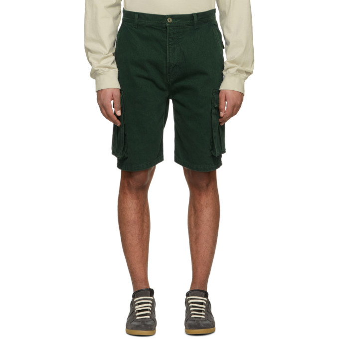 Acne Studios Bla Konst Green Sheen Over Shorts