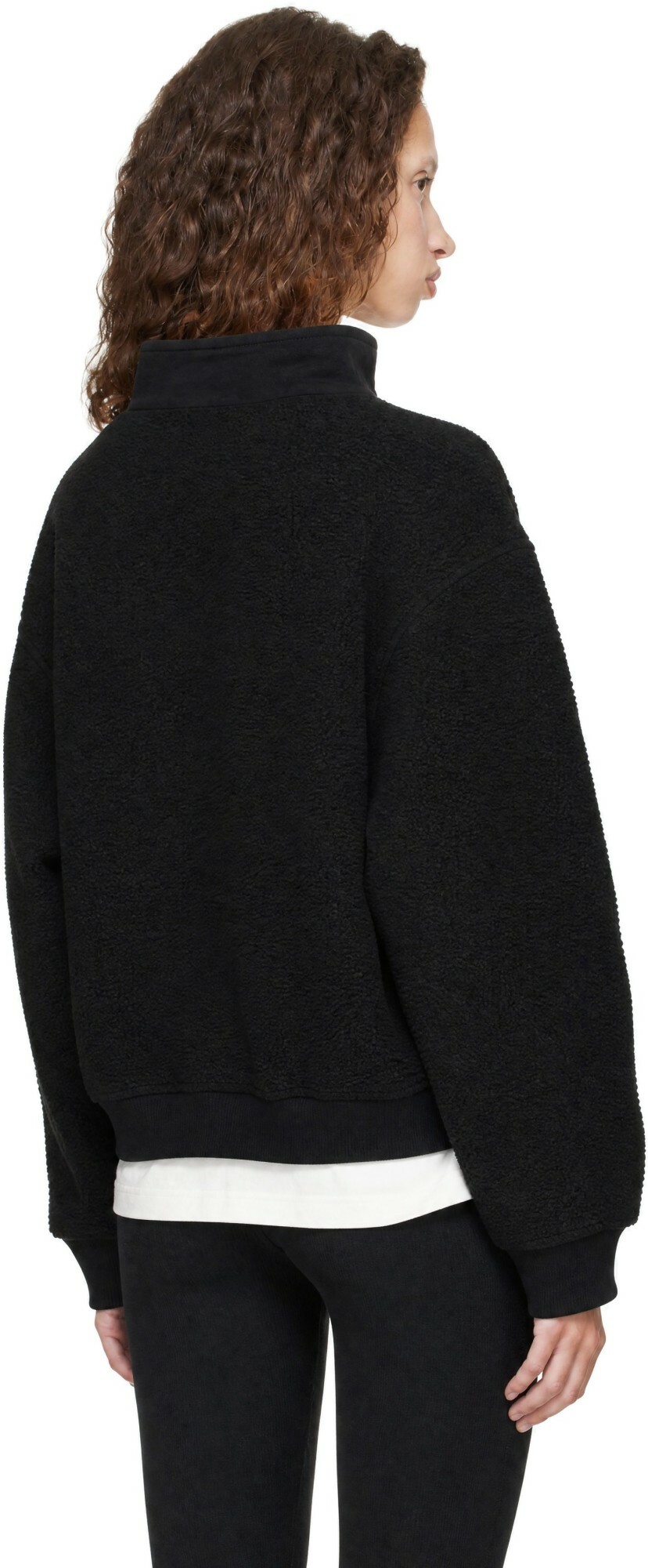 Entire Studios Black System Half Zip Fleece Sweater