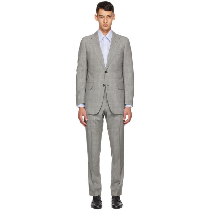 Dunhill Grey Prince Of Wales Check Suit Dunhill