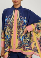 Etro Printed Asymmetric Silk Shirt Multicoloured