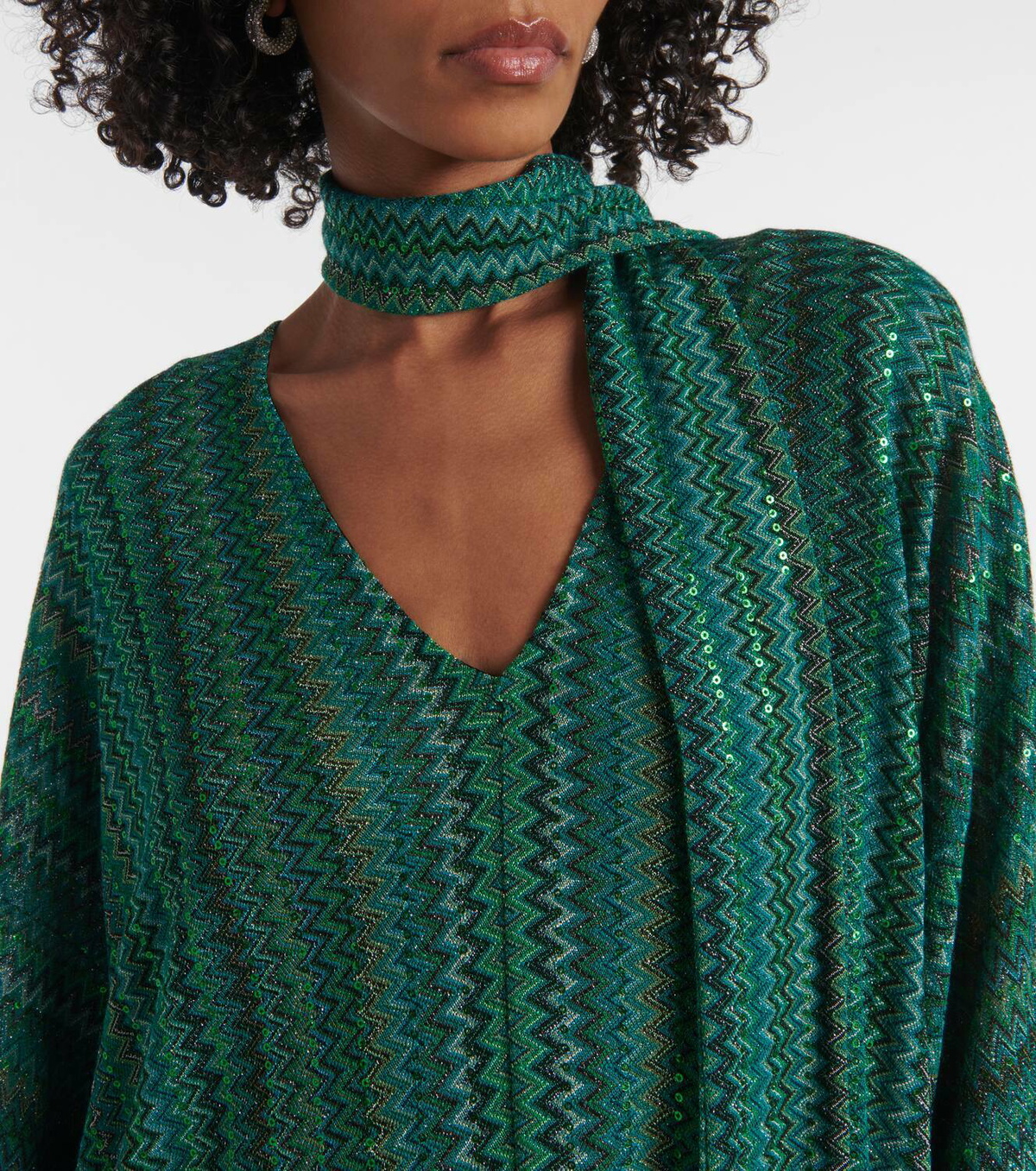 Missoni Zigzag sequined fringed beach cover up Missoni
