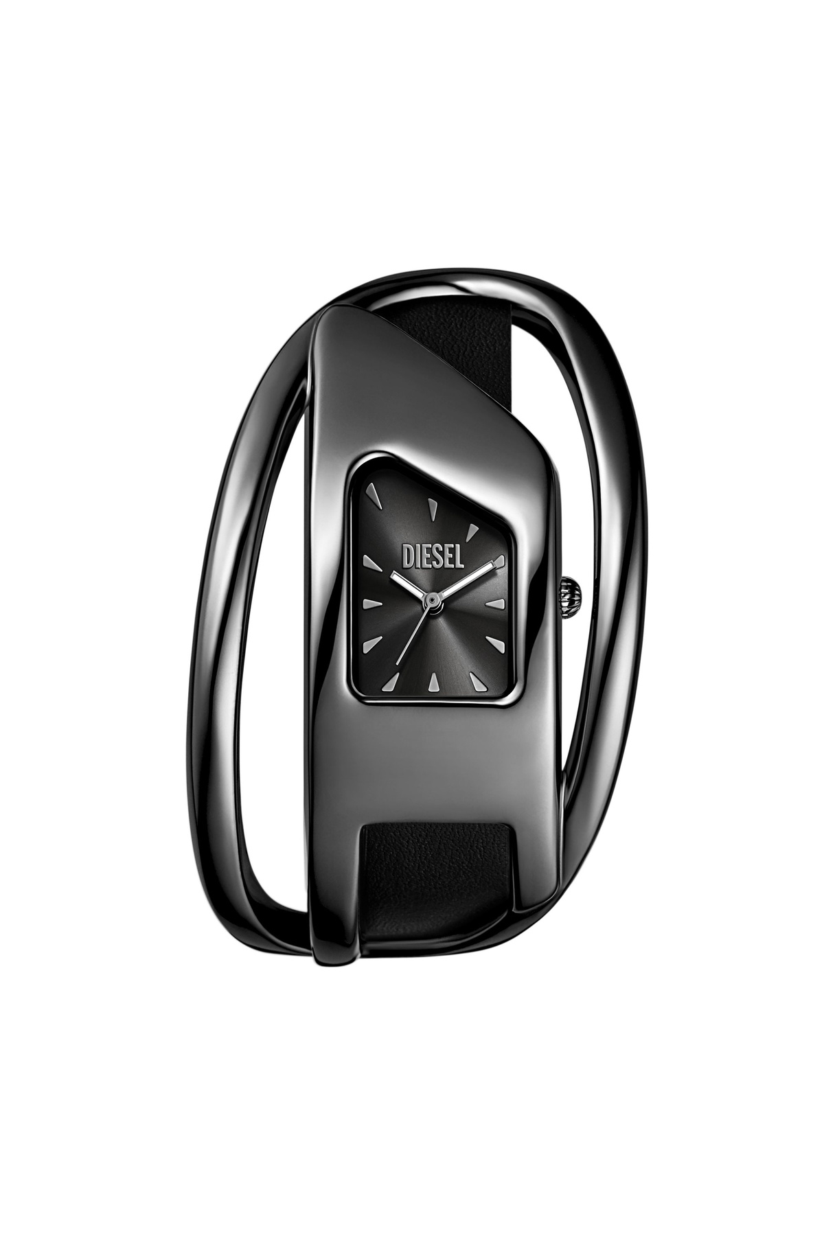 Diesel Wrap-D black leather watch - Timeframes Womens in Black
