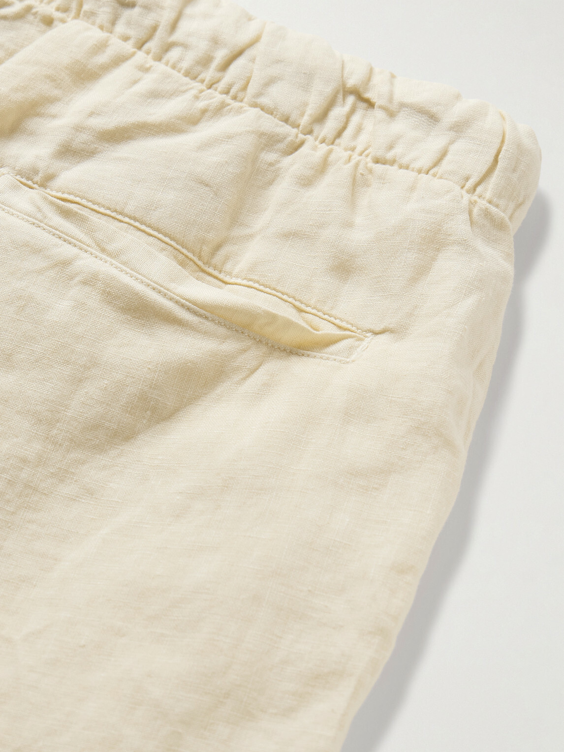 Hartford - Joggy Straight-Leg Linen Drawstring Trousers - Yellow