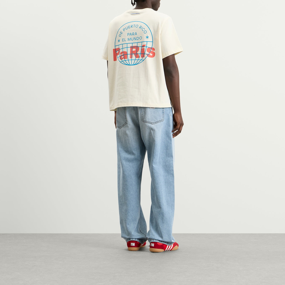 Adidas Men's x Bad Bunny Paris Tour Merch T-Shirt in Cream White