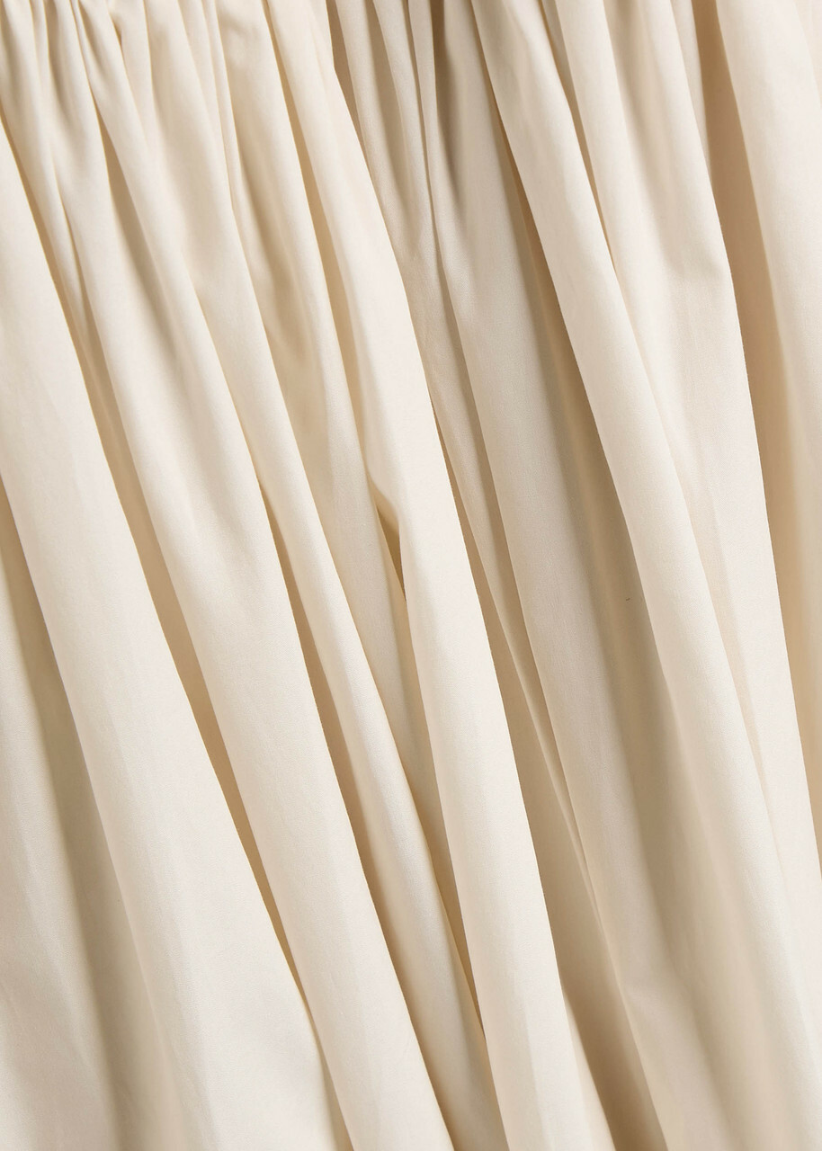 Esse Studios Pleated Cotton-poplin Maxi Skirt Cream