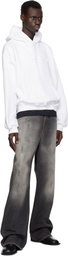 Alexander Wang White Oversize Logo Hoodie