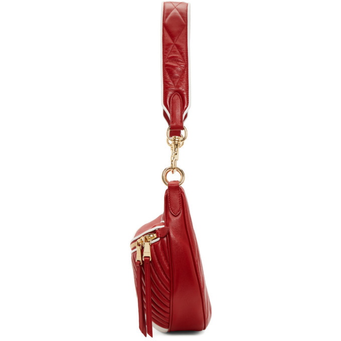 Miu Miu Red and White MIU Rider Bag Miu Miu