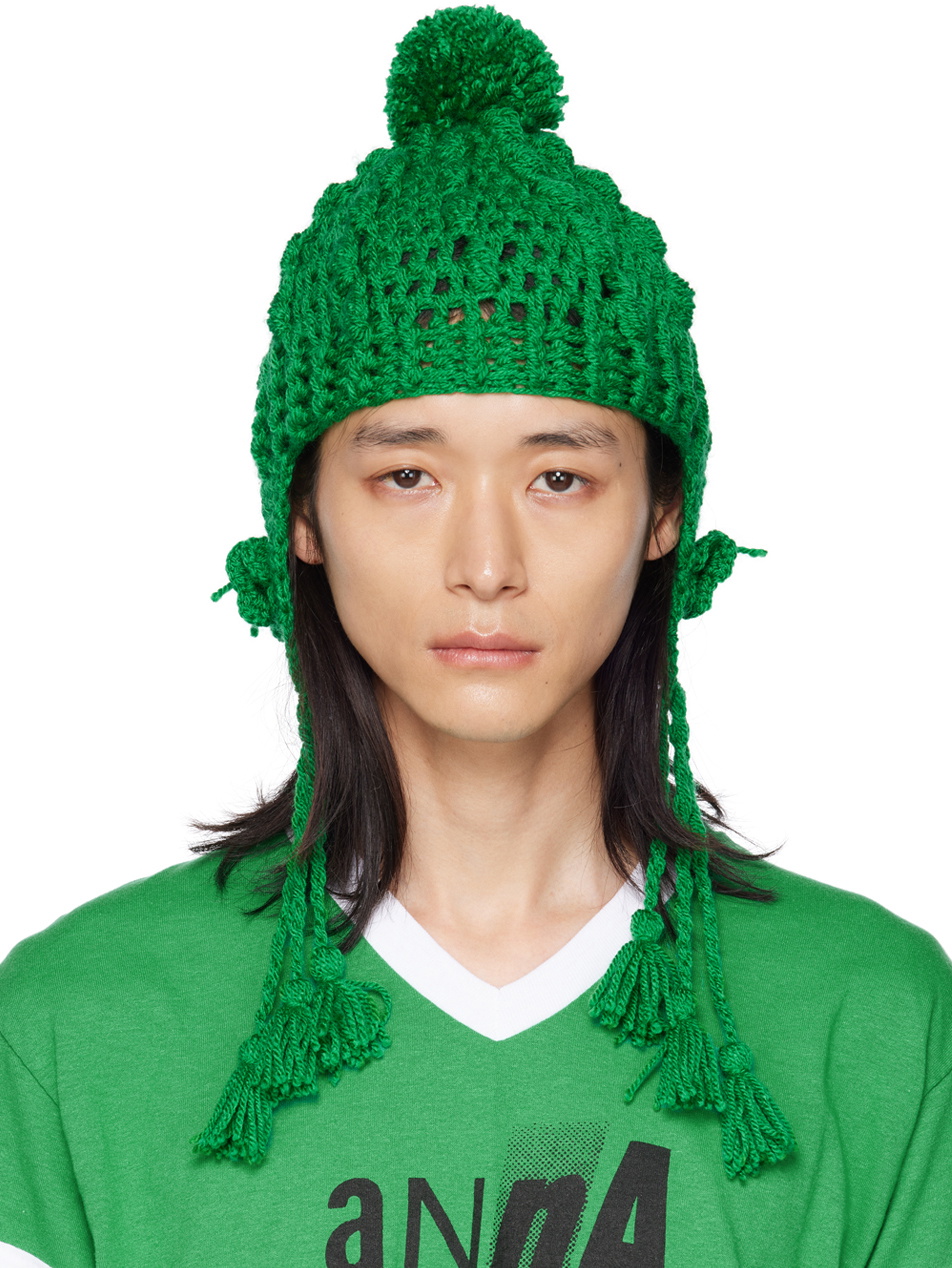 Anna Sui SSENSE Exclusive Green Butterfly Beanie Anna Sui