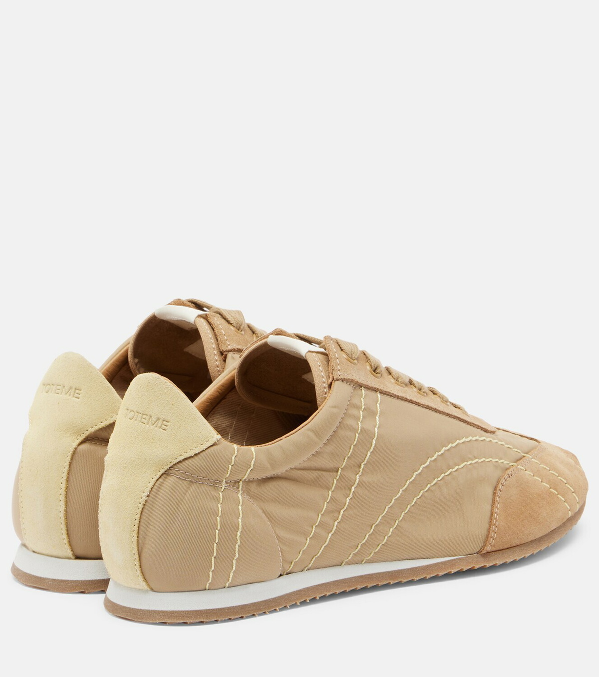 Toteme Flex suede-trimmed sneakers