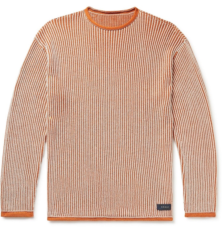 Photo: Sease - Ketch Slim-Fit Ribbed Cotton Sweater - Orange