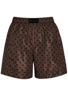 Ganni Polka dot Shell Shorts Brown