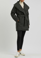 Varley Milla Checked Wool-blend Wrap Jacket Black