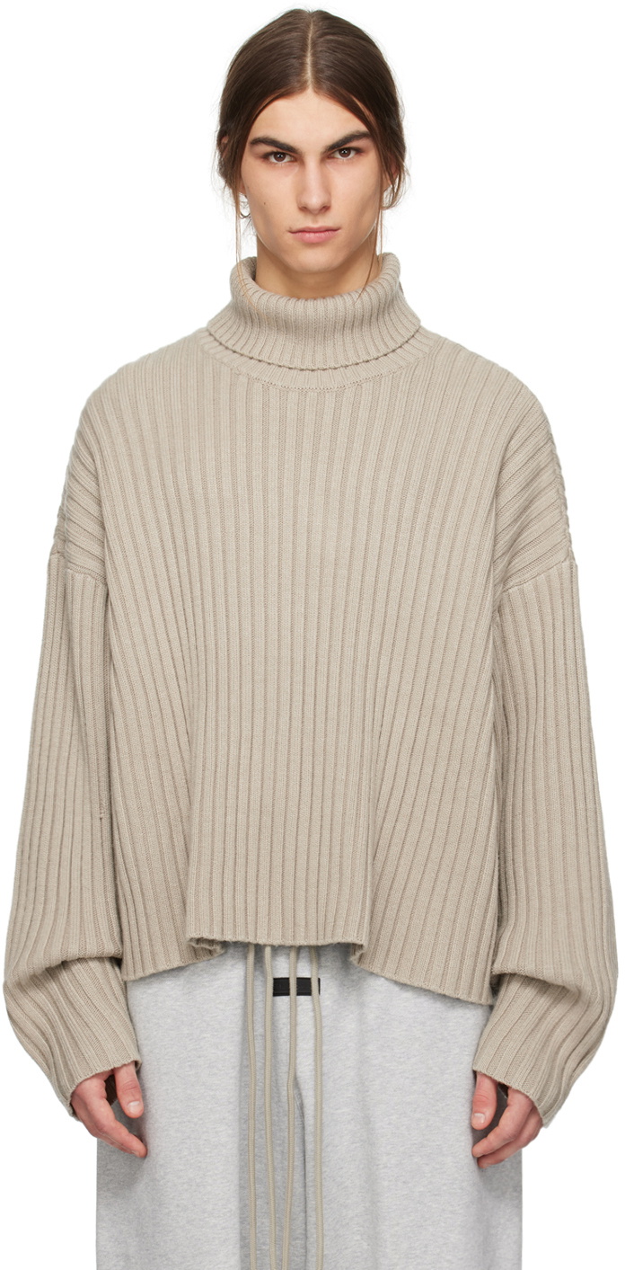 Fear of God ESSENTIALS Gray Ribbed Turtleneck Fear Of God Essentials