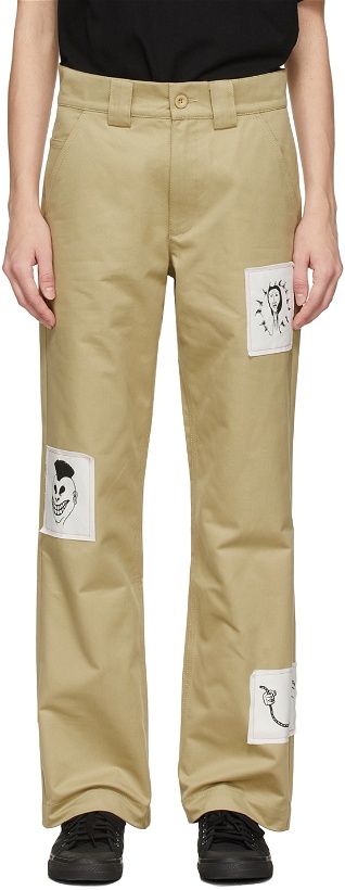 Photo: Rassvet Beige Graphic Patches Classic Trousers