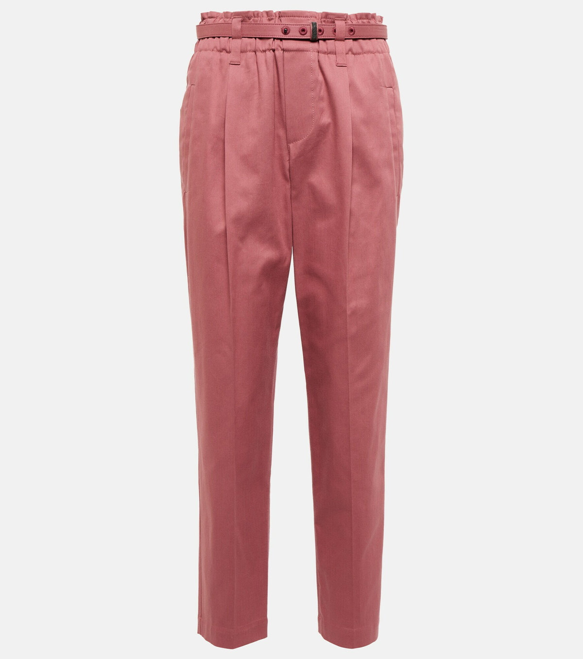 Brunello Cucinelli - High-rise cotton cropped pants