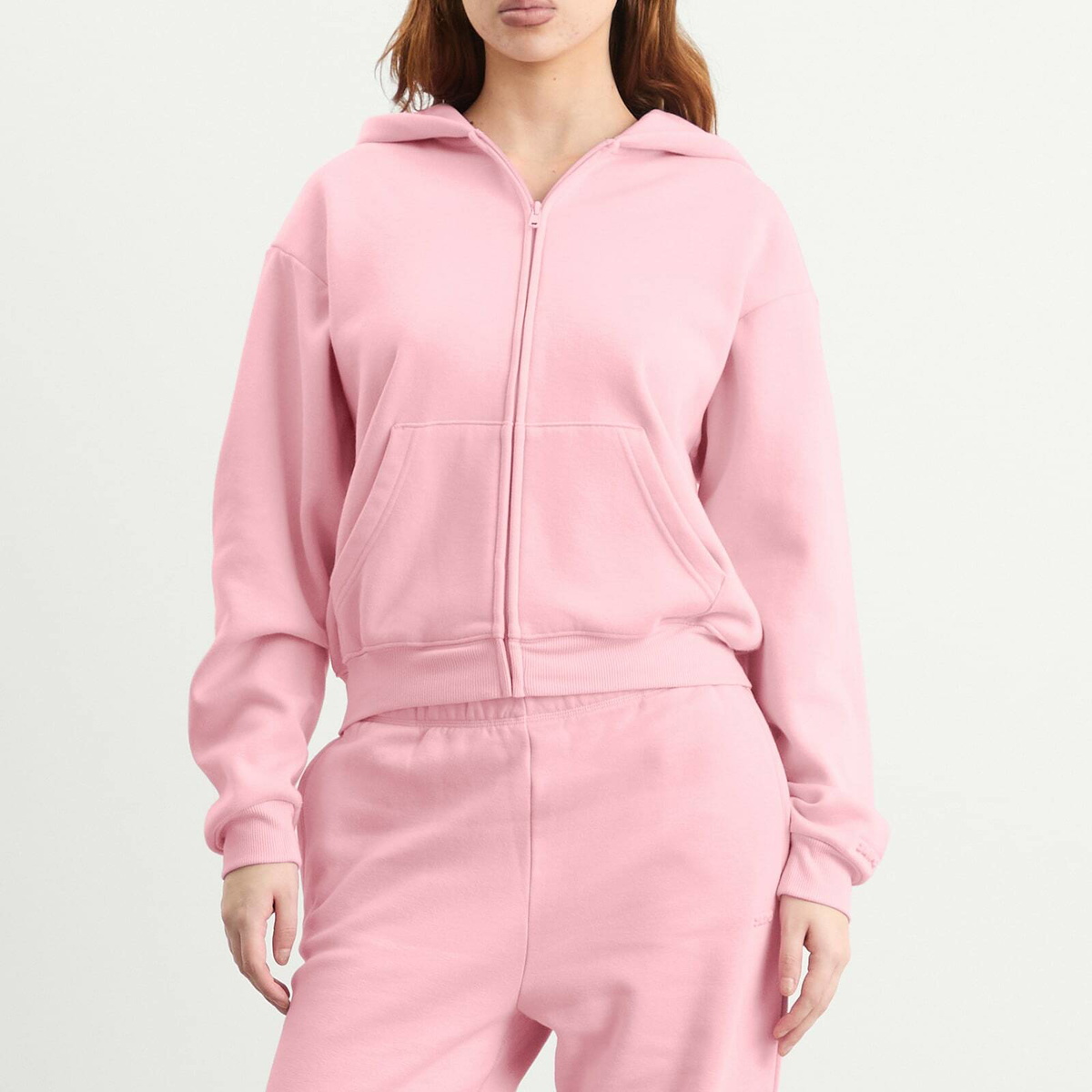 SKIMS Women's Cotton Fleece Classic Zip Up Hoodie in Halite