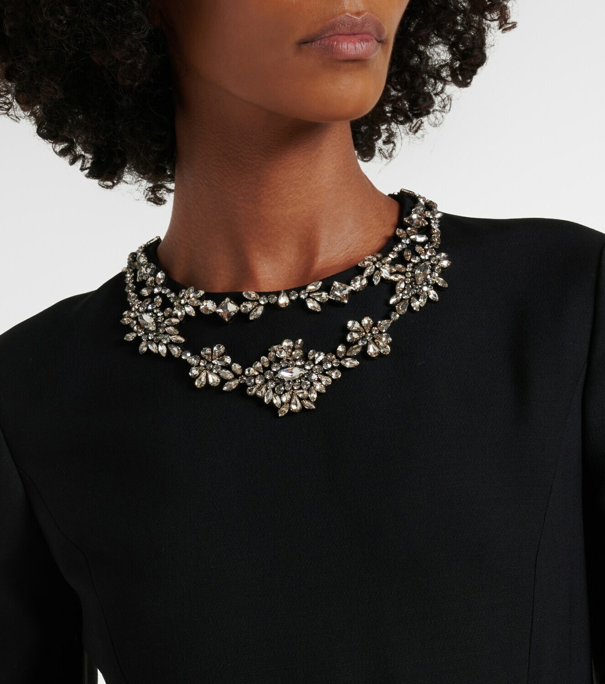 Valentino Crepe Couture embellished midi dress