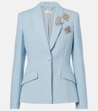 Erdem Embellished virgin wool crêpe blazer