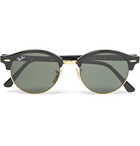 Ray-Ban - Clubmaster Round-Frame Acetate and Gold-Tone Polarised Sunglasses - Black