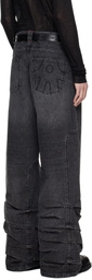 AVAVAV Black Smock Detailed Jeans