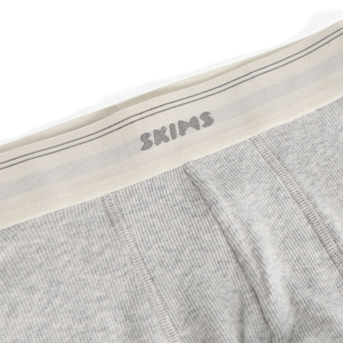 SKIMS Men's Classic Cotton 5" Boxer Brief in Light Heather Grey
