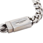 Saint Laurent Men's Gradient Curb Chain Bracelet in Silver