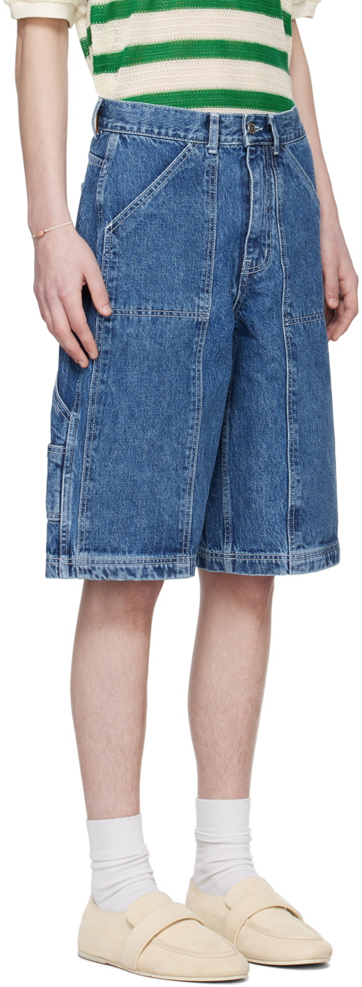 AFTER PRAY Indigo Carpenter Denim Shorts