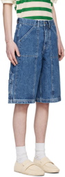 AFTER PRAY Indigo Carpenter Denim Shorts