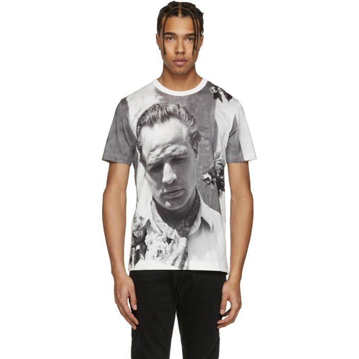 Photo: Dolce and Gabbana White Pensive Marlon Brando T-Shirt