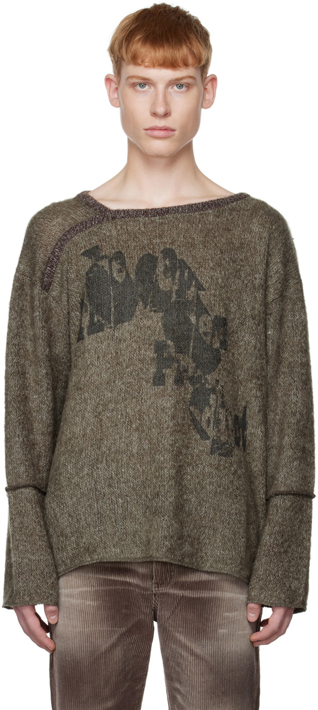 TheOpen Product SSENSE Exclusive Khaki Twist Sweater