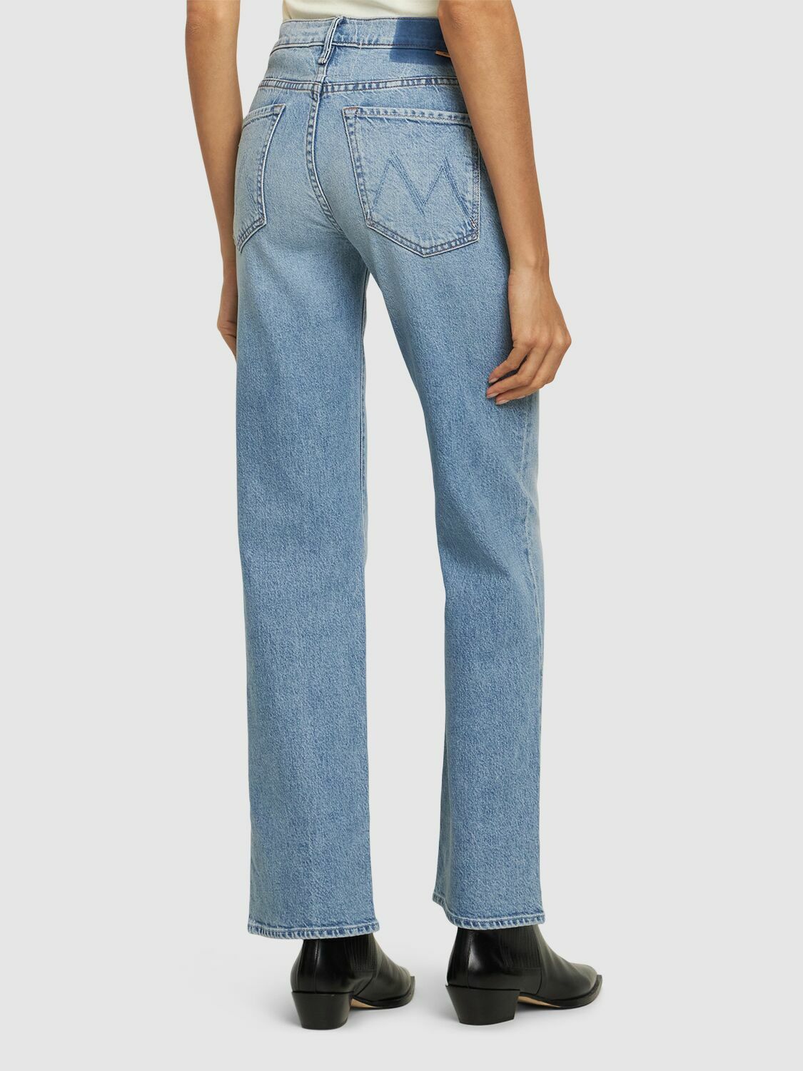MOTHER The Hustler Roller Fray Denim Wide Jeans