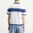 Casablanca Men's Mesh Stripe Polo in Blue