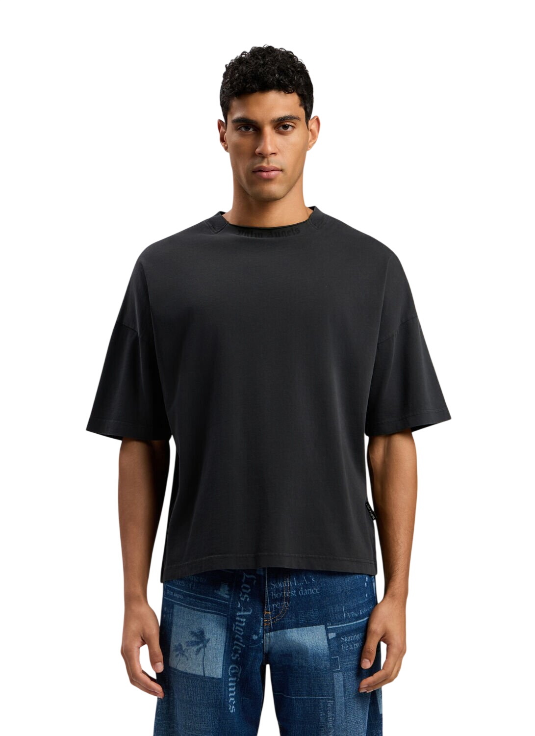 Palm Angels Black Oversized Desert Skull T-Shirt Palm Angels