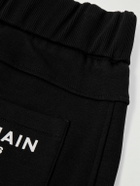 Balmain - Tapered Cotton-Jersey Cargo Sweatpants - Black